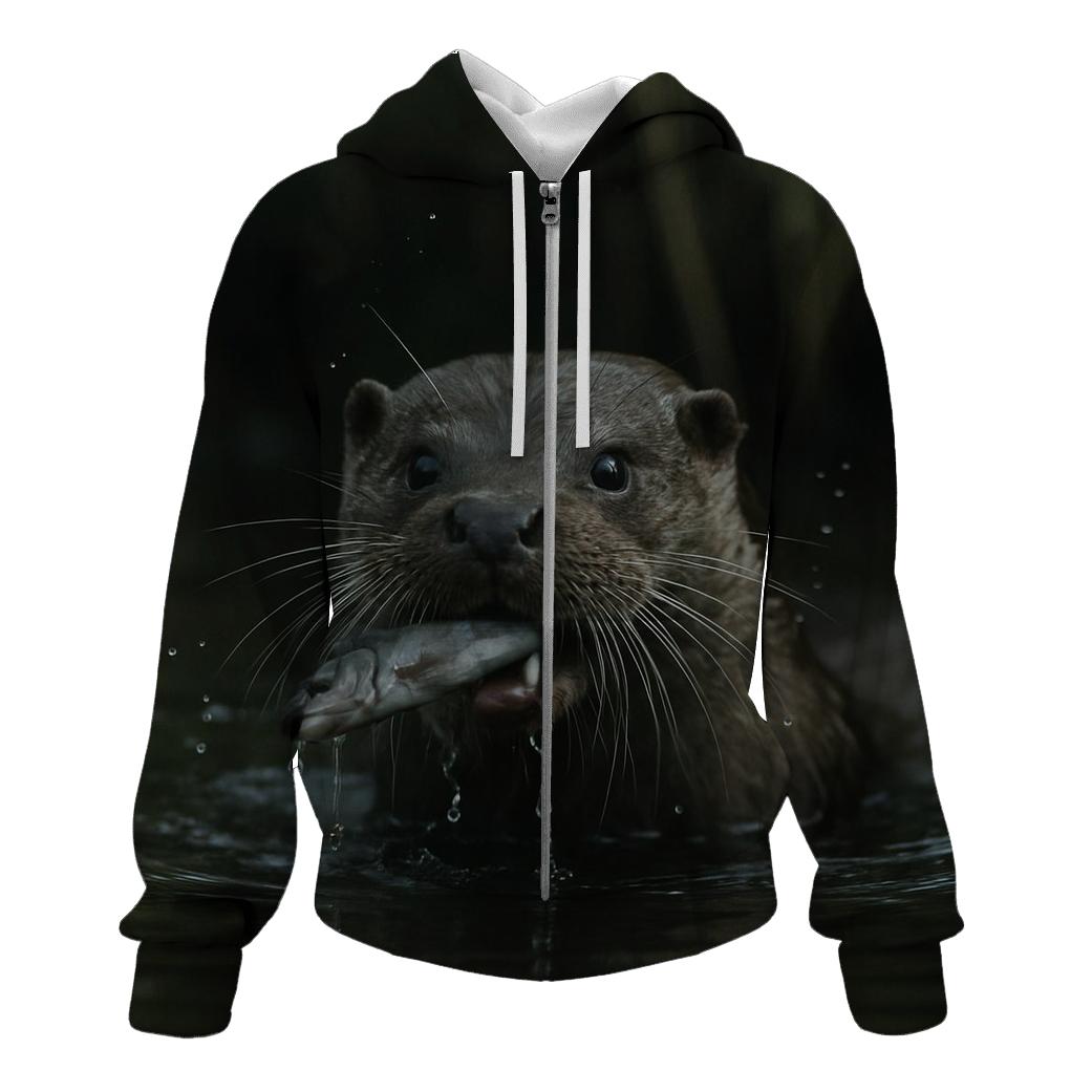Creekside Hunt Eurasian Otter printed hoodies