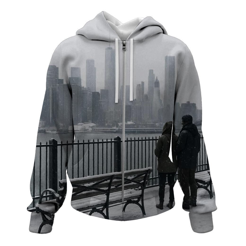 Snowfall Over Brooklyn Heights Promenade Skyline View hoodie designs