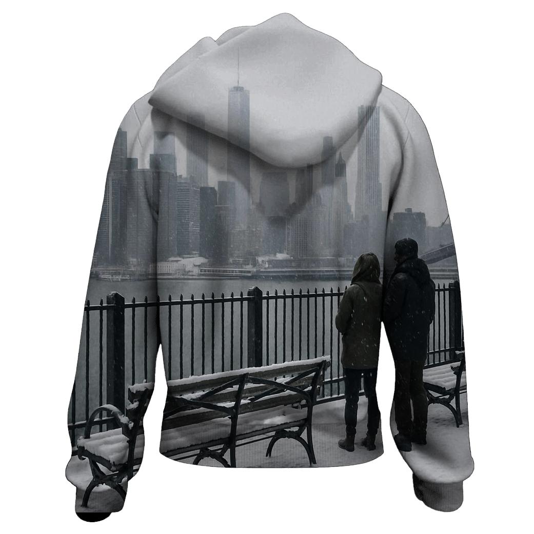 Snowfall Over Brooklyn Heights Promenade Skyline View hoodie designs