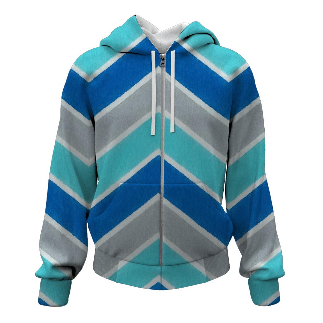 Comet Tail Chevron Accordion printed hoodies