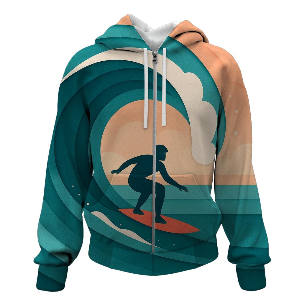 Wave Break Surf Silhouette hoodie styles