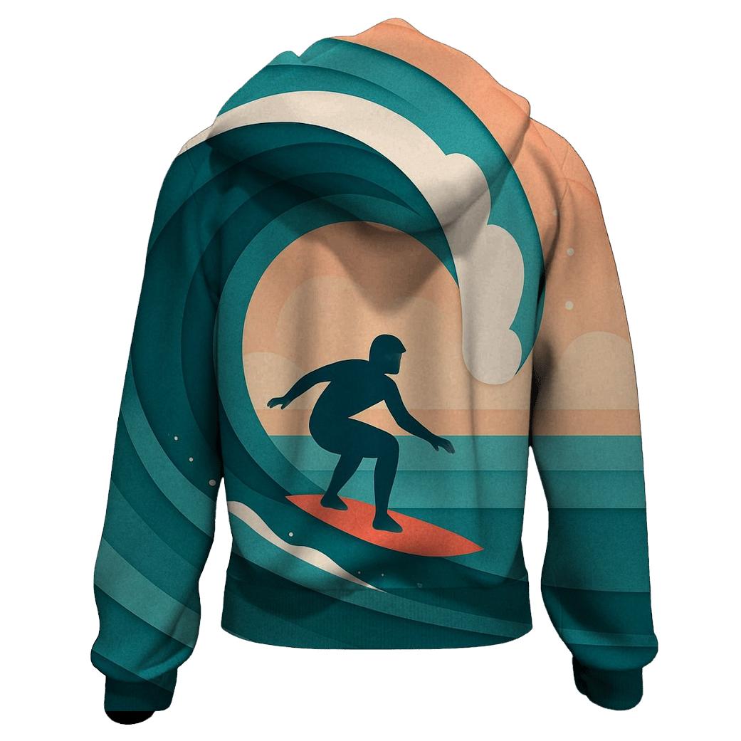 Wave Break Surf Silhouette hoodie styles