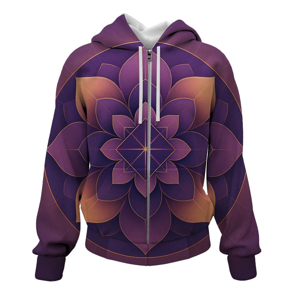 Radiant Geometry Bloom zip-up hoodies