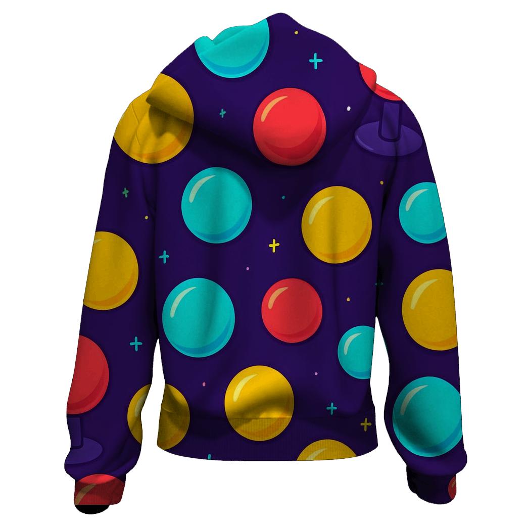 Arcade Button Galaxy Scatter lightweight hoodies