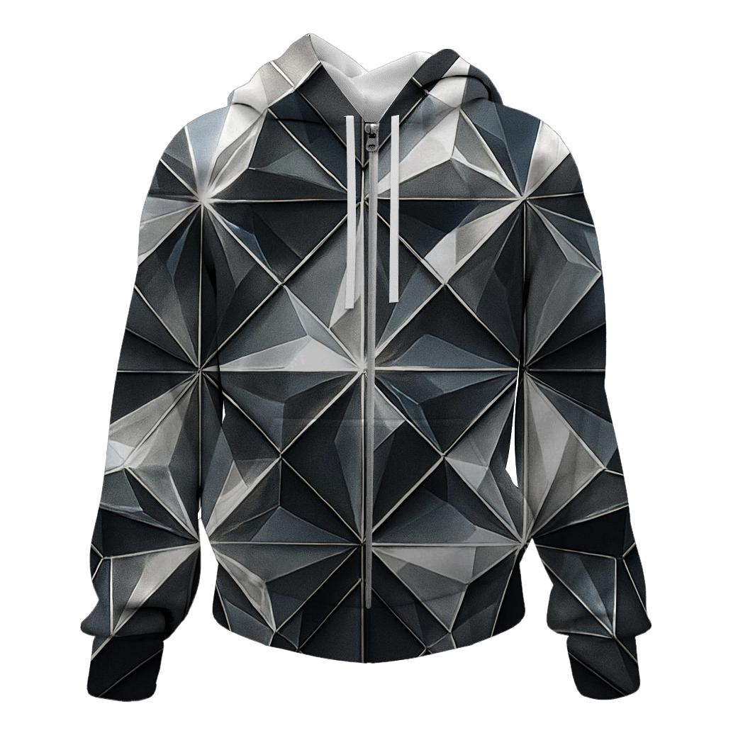 Silver Charcoal Facet Lattice heavyweight hoodies