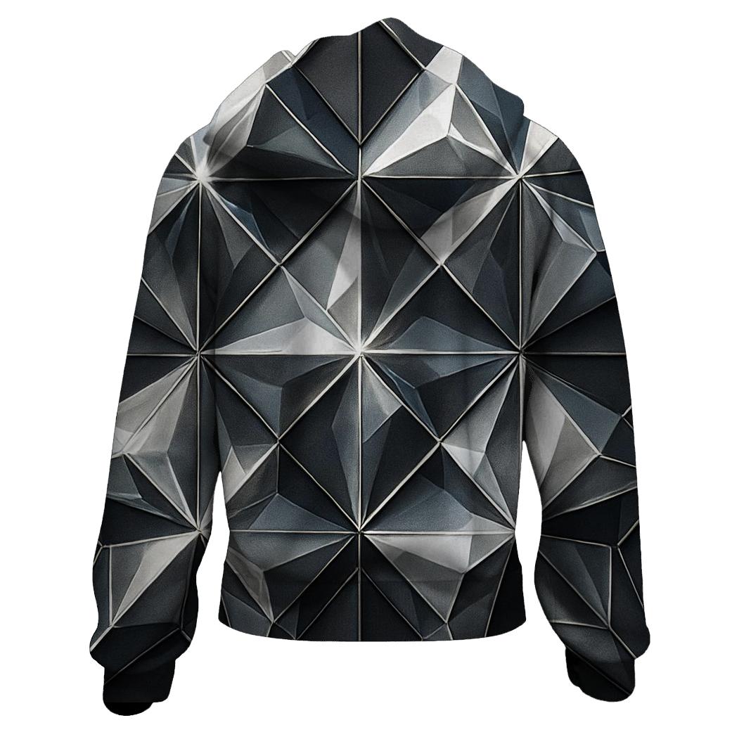 Silver Charcoal Facet Lattice heavyweight hoodies