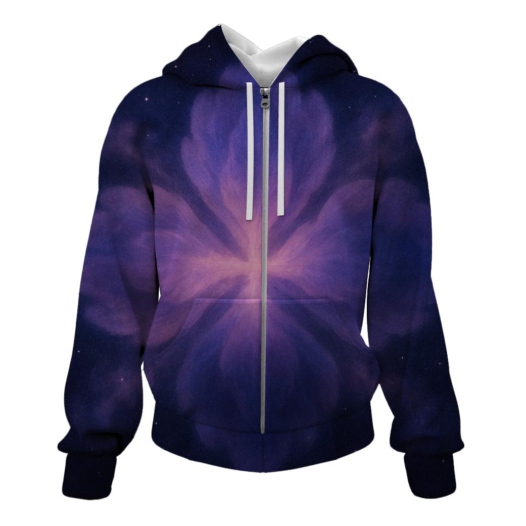 Nebula Petal Bloom Gradient embroidered hoodies