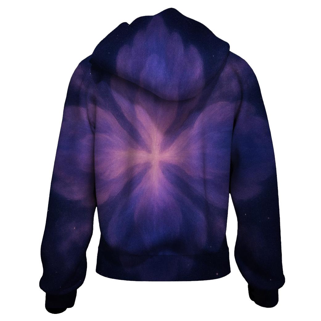 Nebula Petal Bloom Gradient embroidered hoodies