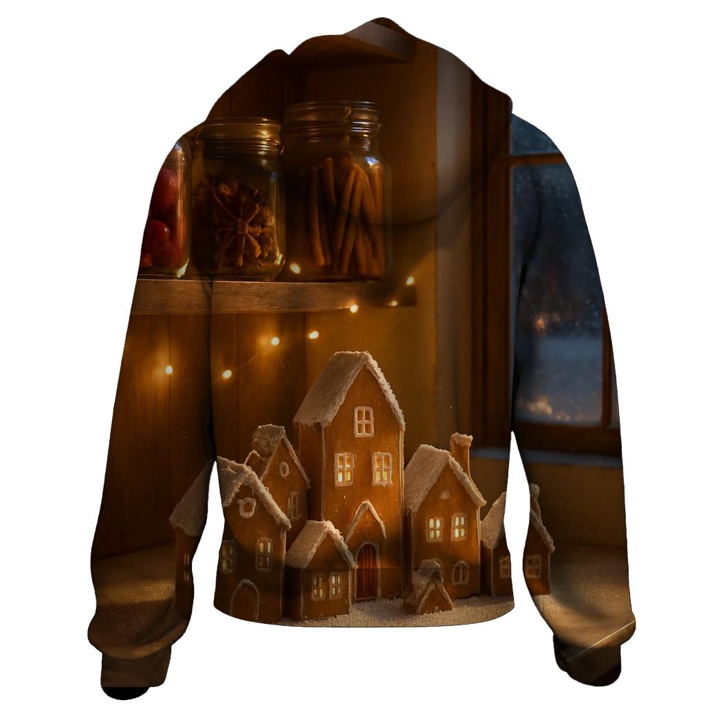 Sugarplum Pantry With Frosted Gingerbread Village lightweight hoodies