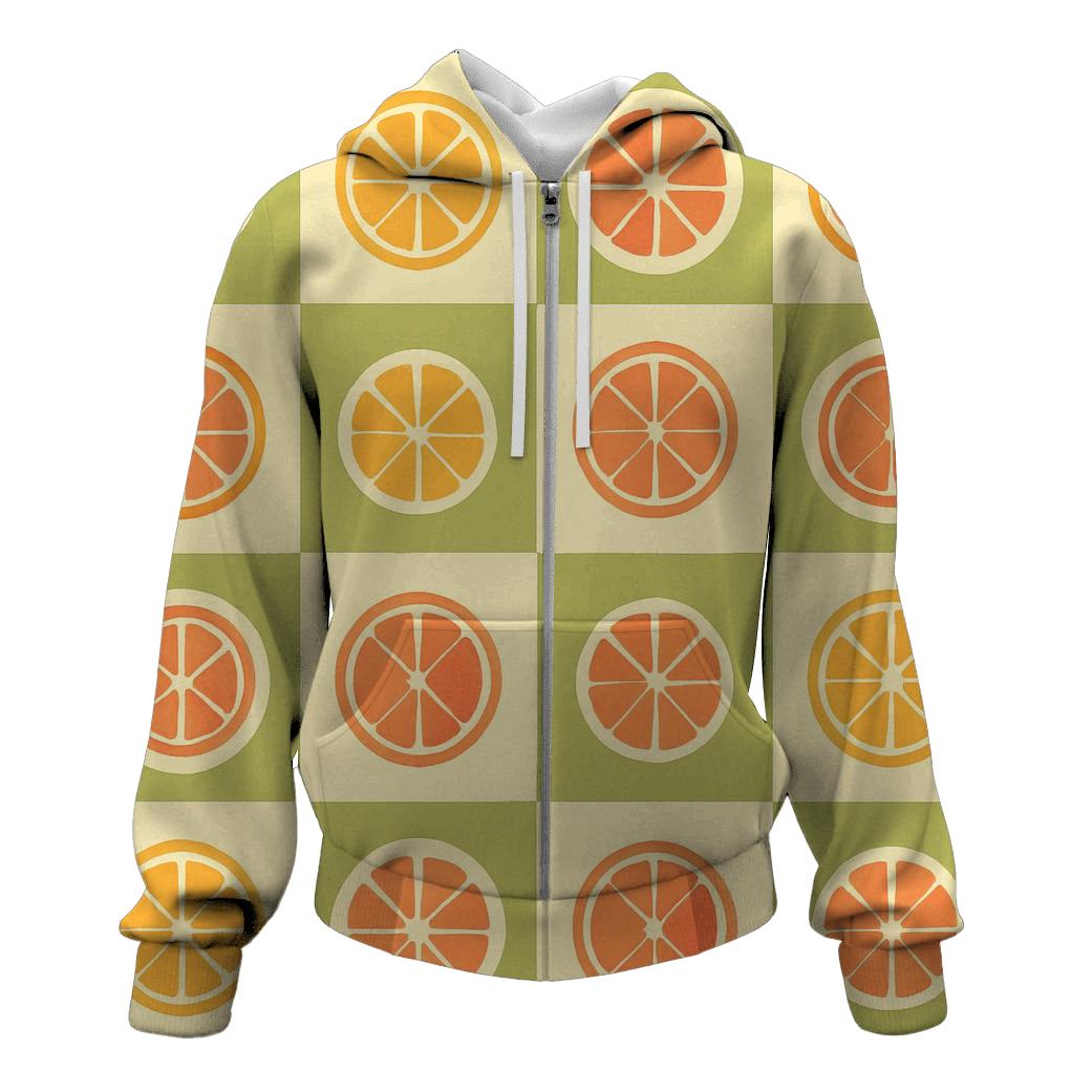 Retro Kitchen Checker Citrus lightweight hoodies