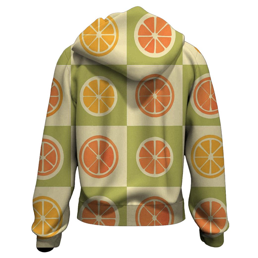 Retro Kitchen Checker Citrus lightweight hoodies