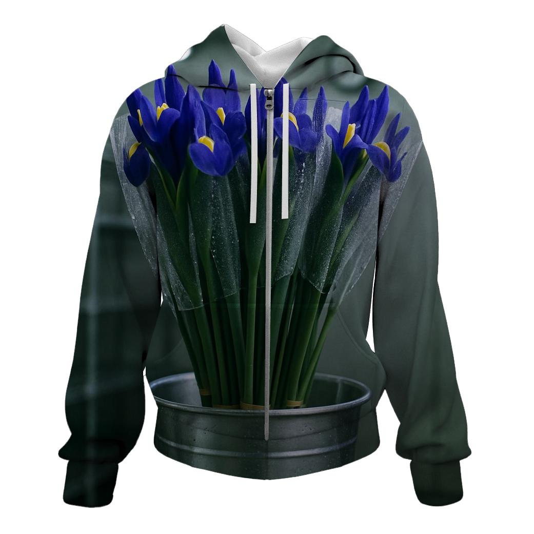 Dutch Iris Stems In A Florist Cold Room graphic hoodies