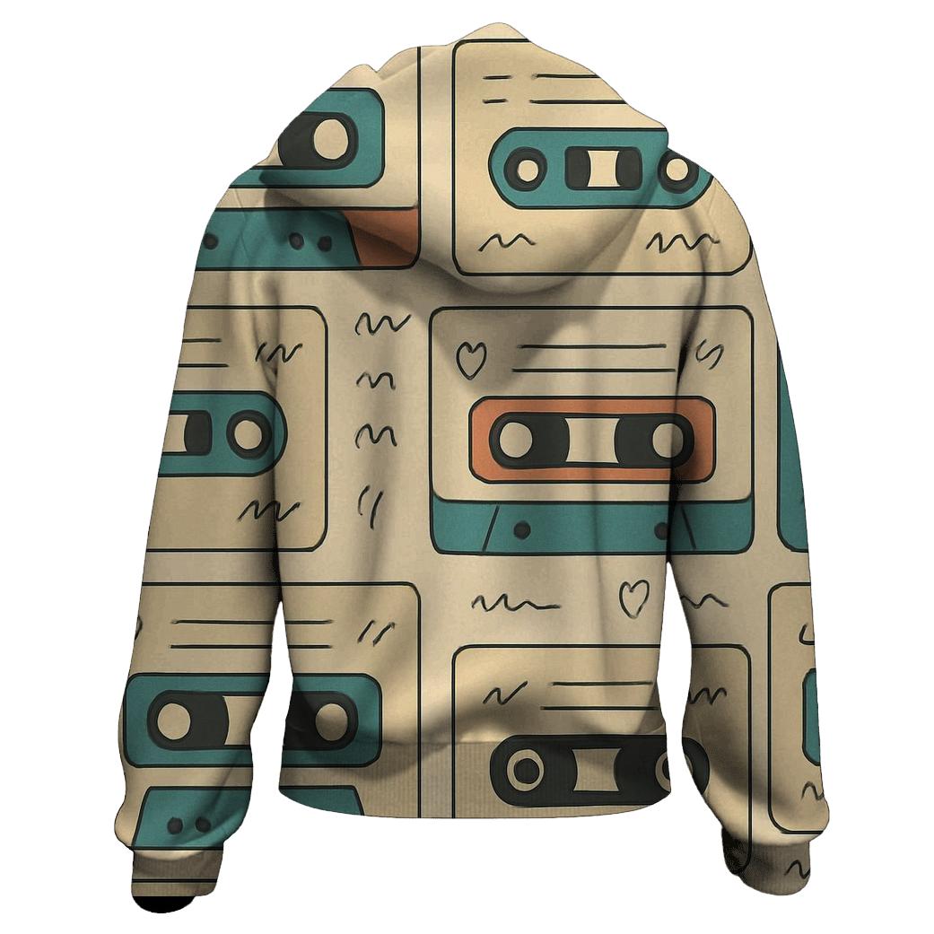 Cassette Label Doodle Blocks hoodies fashion