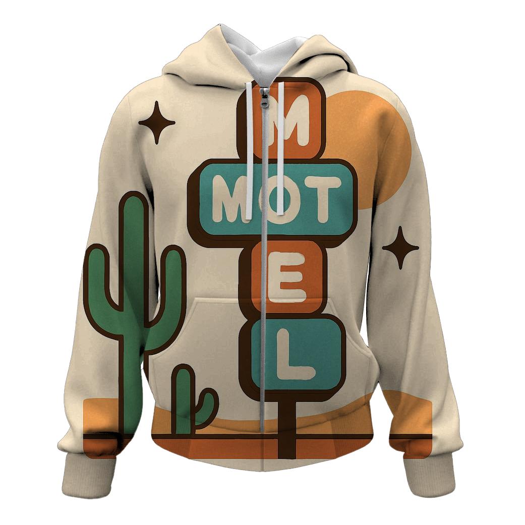 Terracotta Desert Motel Signage embroidered hoodies