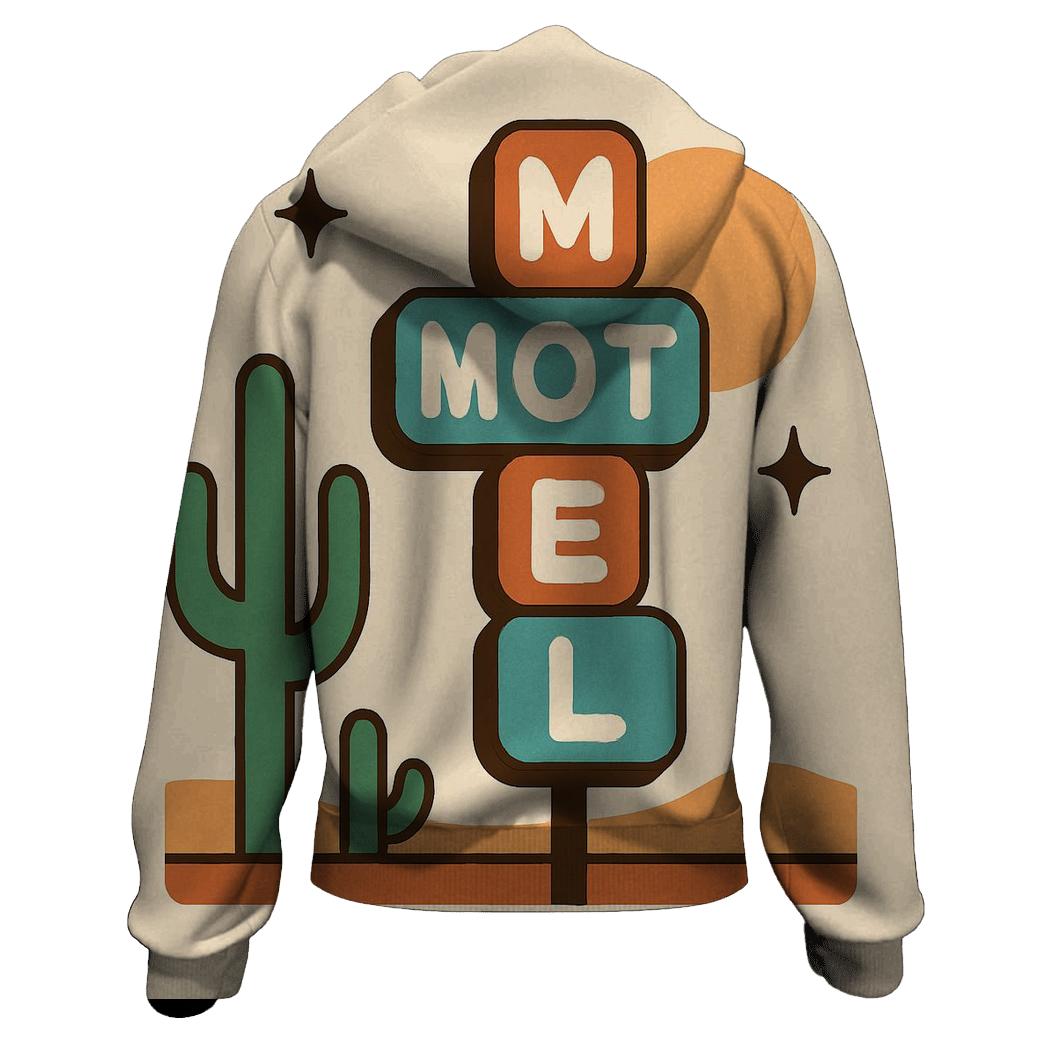 Terracotta Desert Motel Signage embroidered hoodies