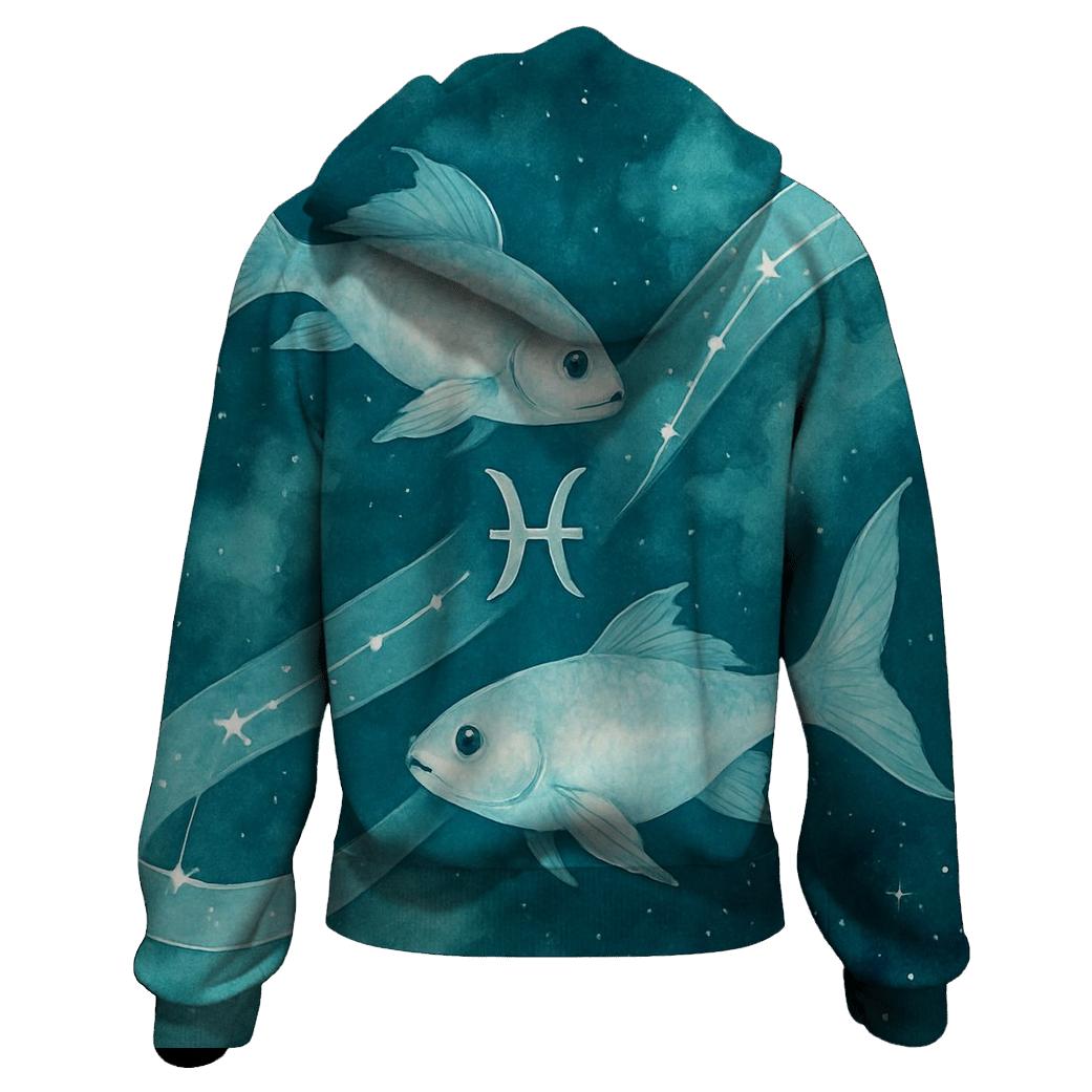 Pisces Twin Fish Cosmic Ribbon pullover hoodies