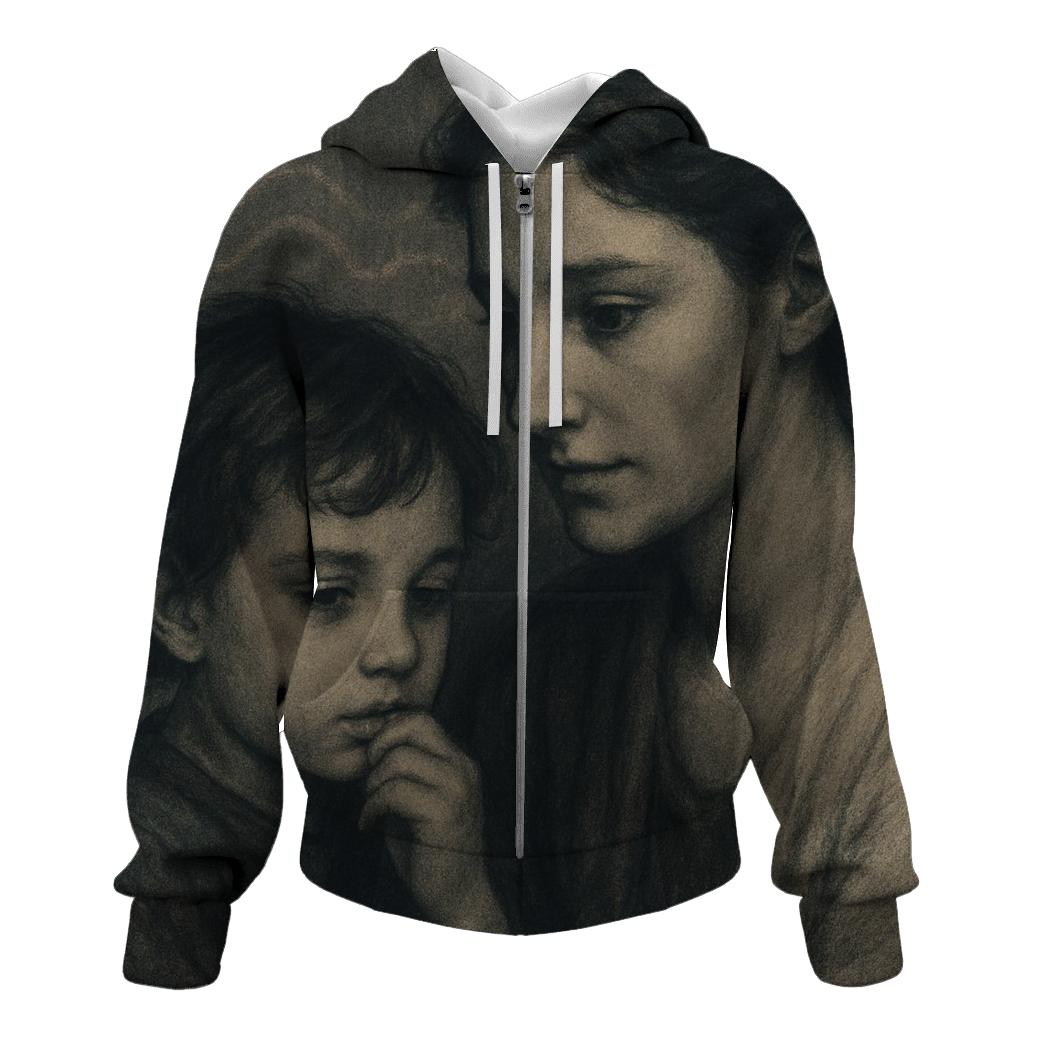 The Echo That Answers Before You Speak embroidered hoodies