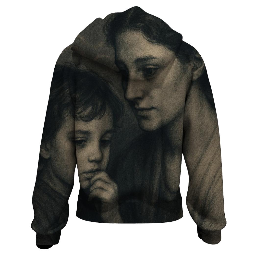 The Echo That Answers Before You Speak embroidered hoodies