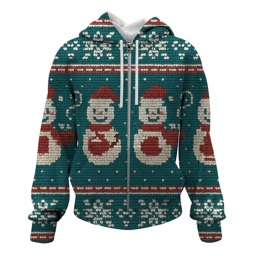 Snowman Cocoa Mug Fair Isle Bands Design pullover hoodies