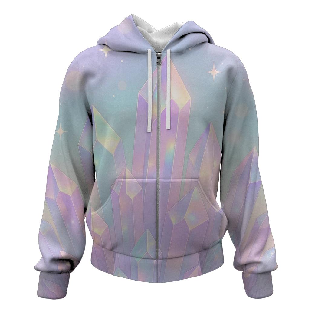 Pastel Aurora Crystal Garden hoodie styles