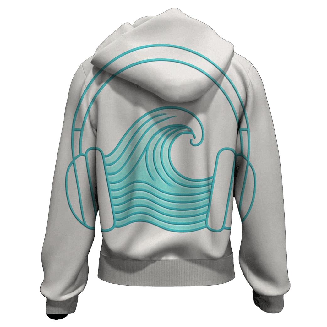 Headphone Ocean Waveform graphic hoodies