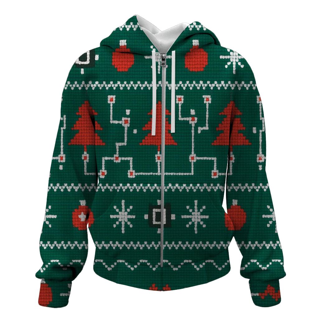 Christmas Tree Circuit Row Design hoodies fashion