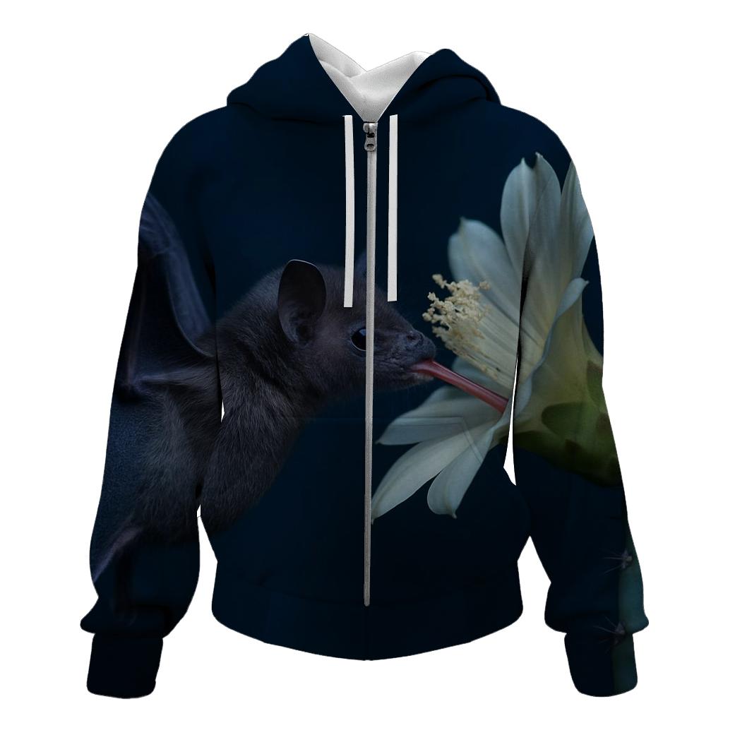 Night Bloom Pollination Long Tongued Bat premium hoodies
