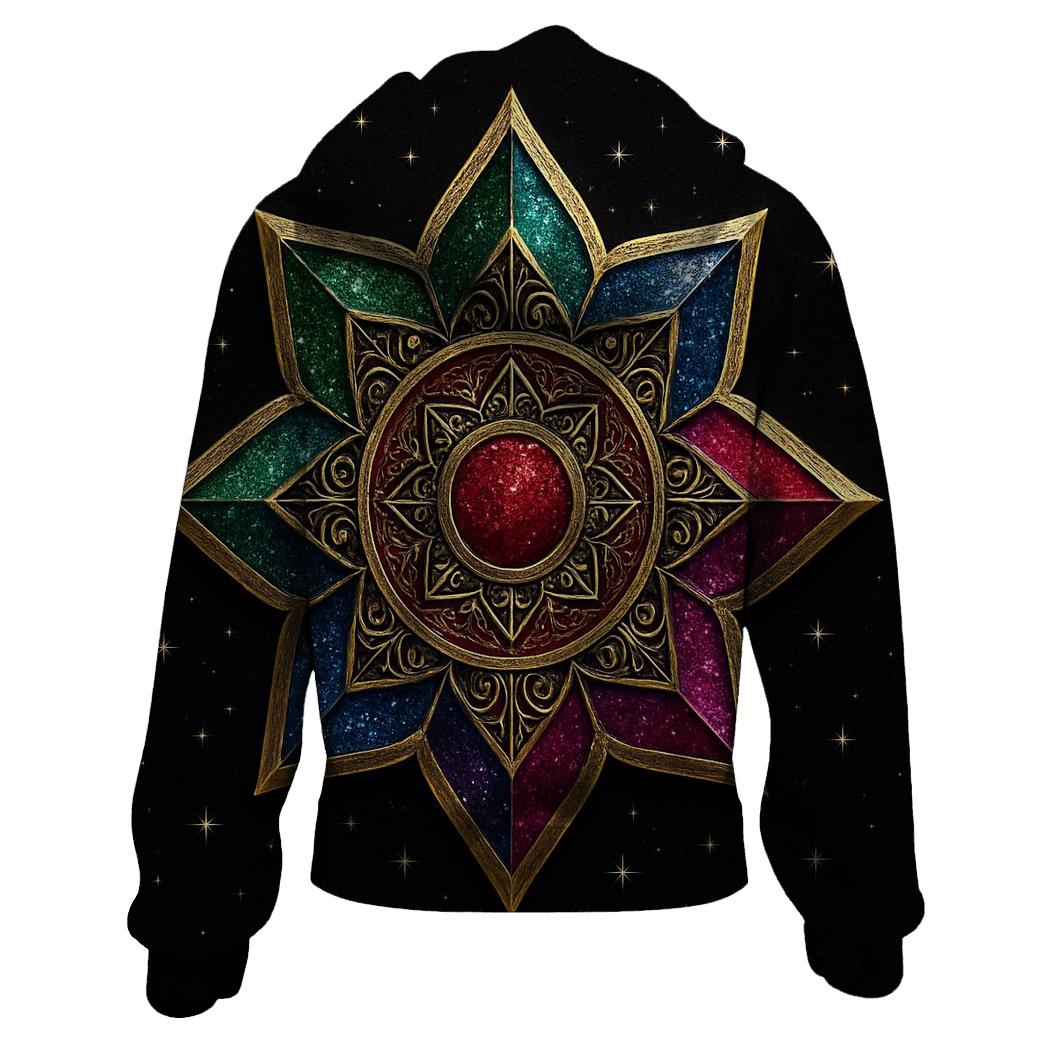 Jewel Tone Star Crest Emblem zip-up hoodies