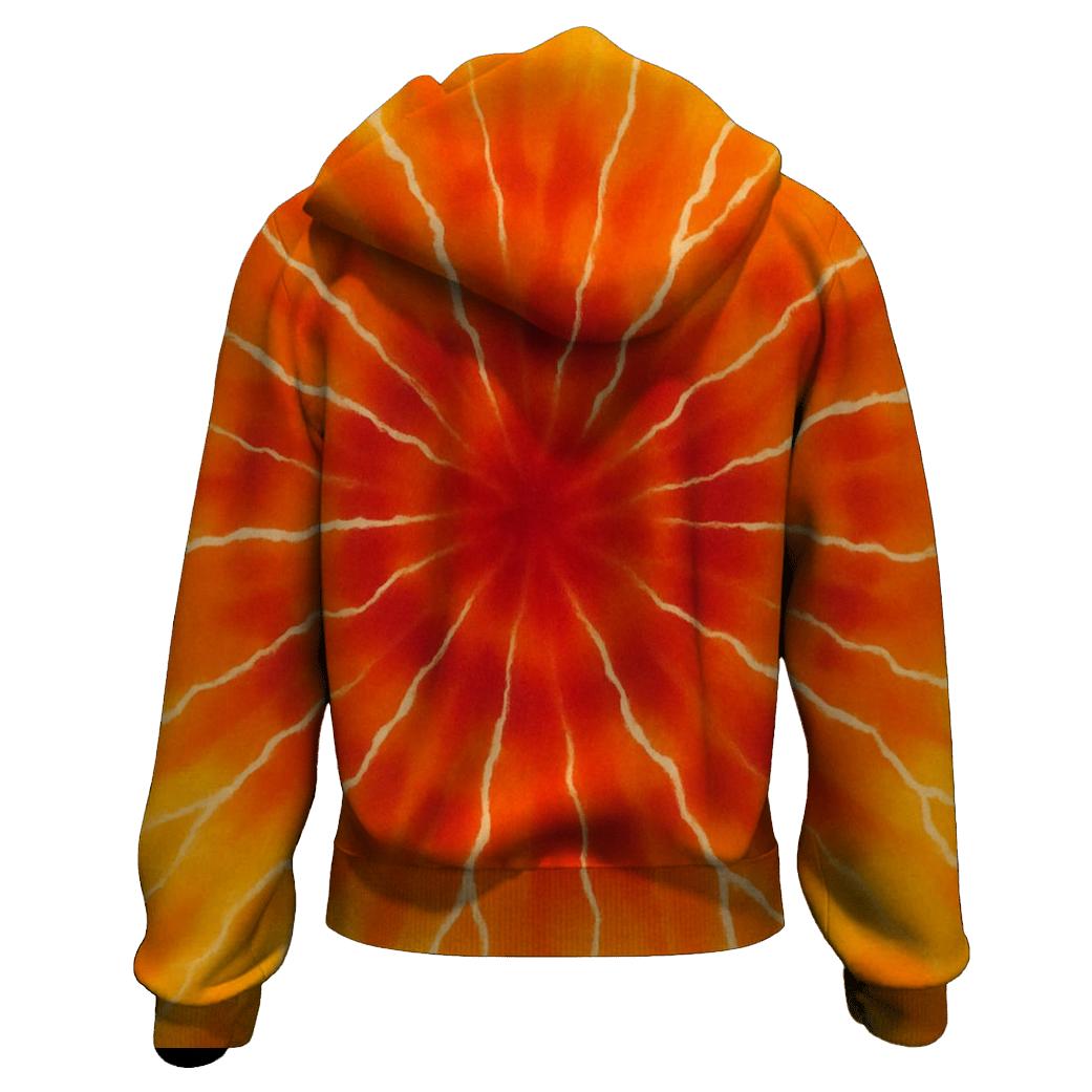 Solar Flare Crinkle Burst zip-up hoodies