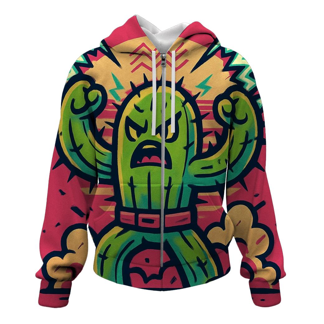Cactus Thunder Totem embroidered hoodies
