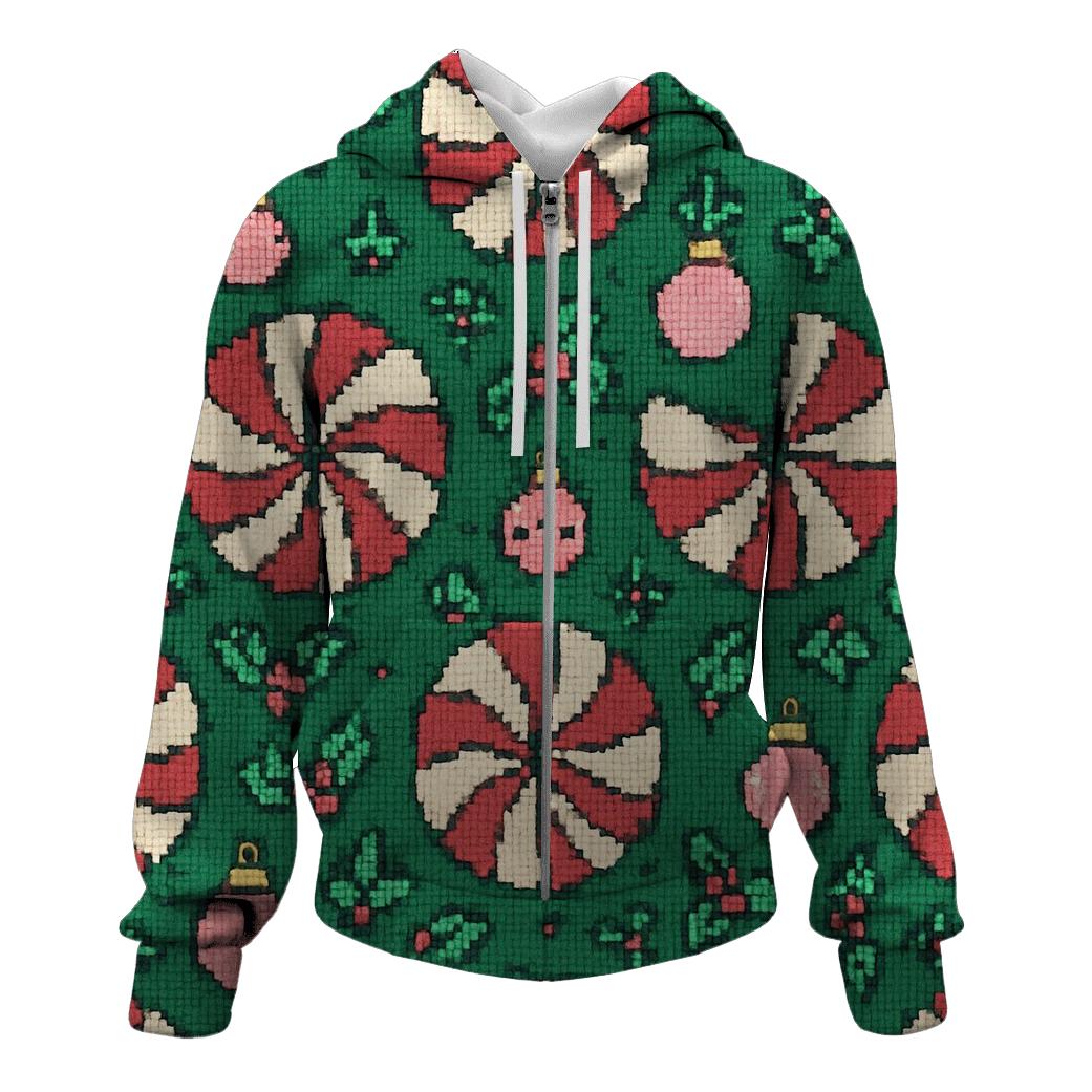 Candy Cane Carousel Wheel Design printed hoodies