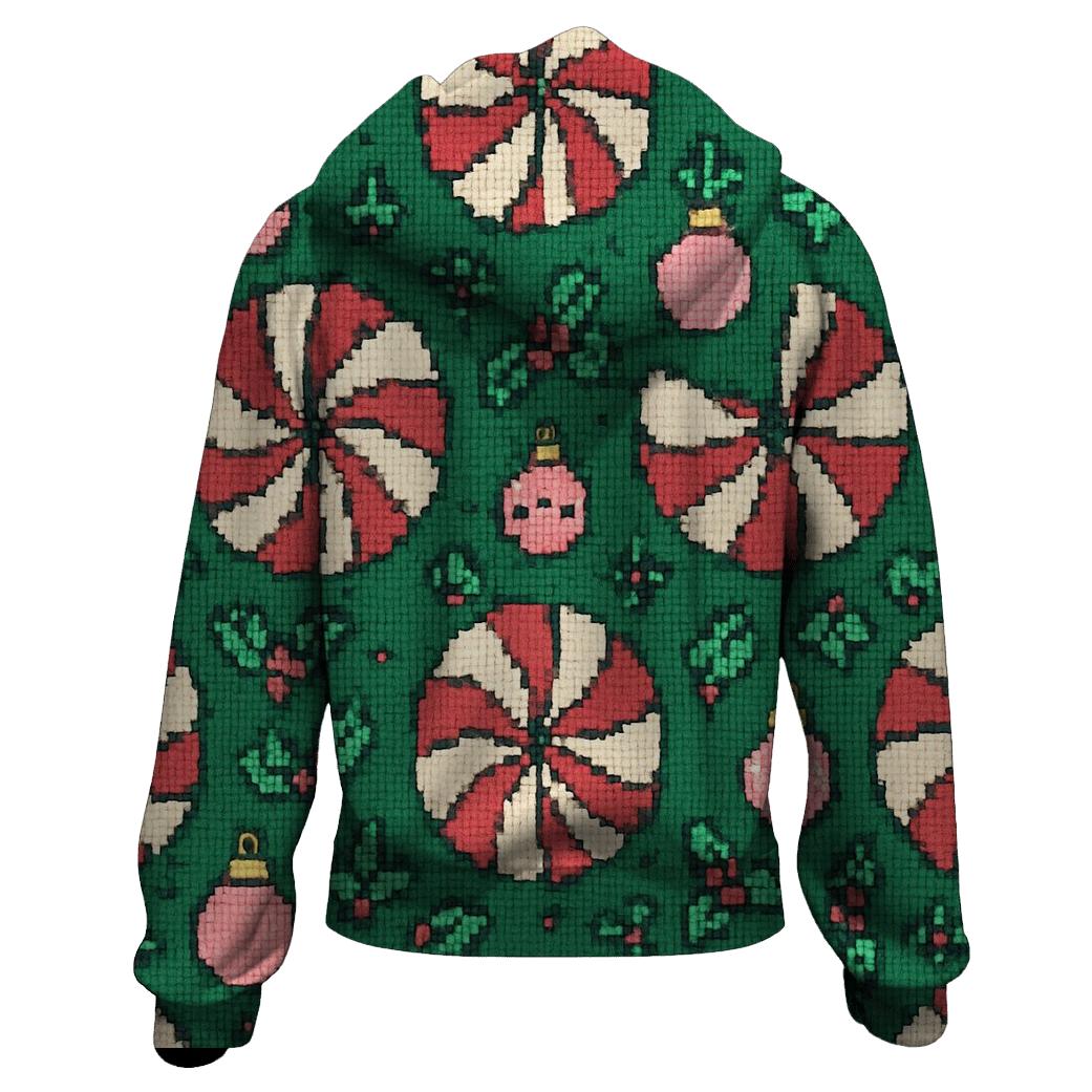 Candy Cane Carousel Wheel Design printed hoodies