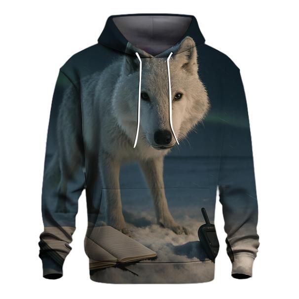 Tundra Wolf Under Aurora Field Notes zip-up hoodies