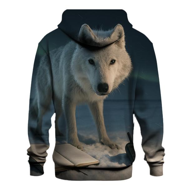 Tundra Wolf Under Aurora Field Notes zip-up hoodies