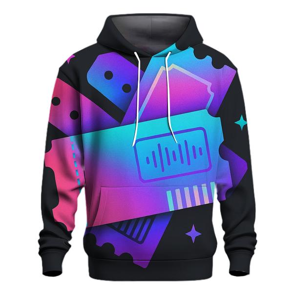 Neon Ticket Stub Collage printed hoodies