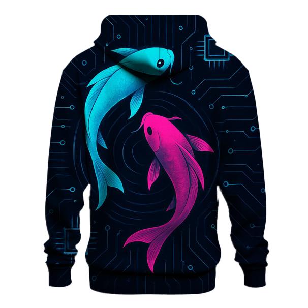 Neon Koi Circuit Stream custom hoodies