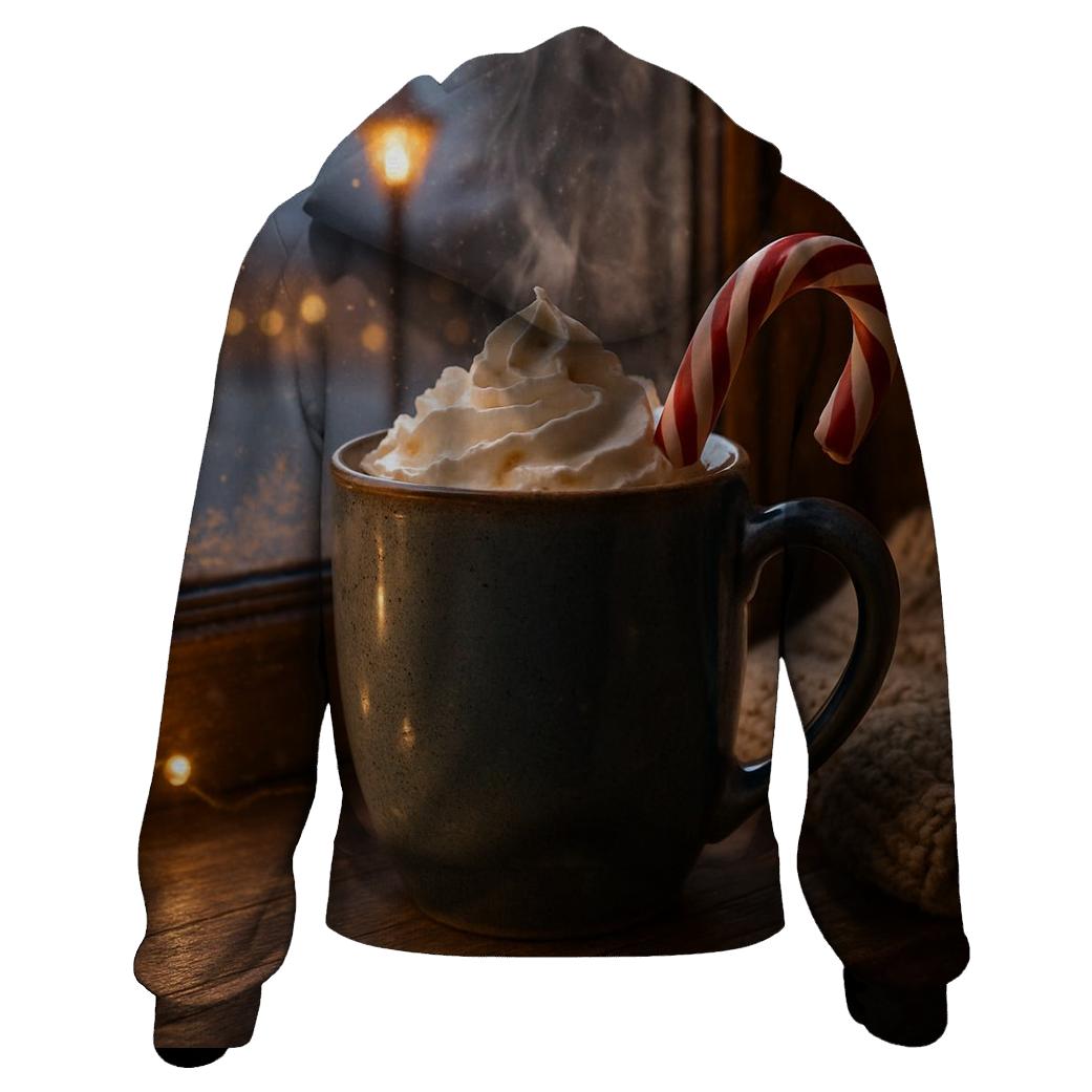 Hot Cocoa On The Frosted Sill Of A Quiet Village lightweight hoodies