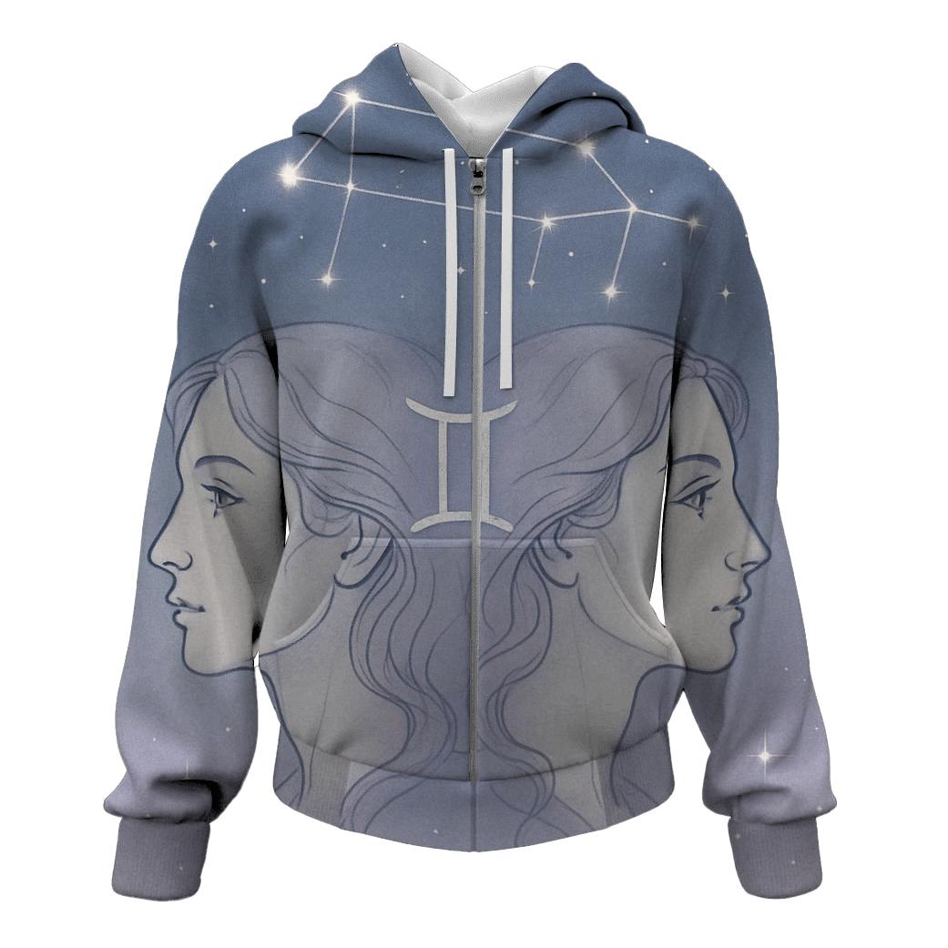 Gemini Twins Mirror Constellation Portrait hoodie styles
