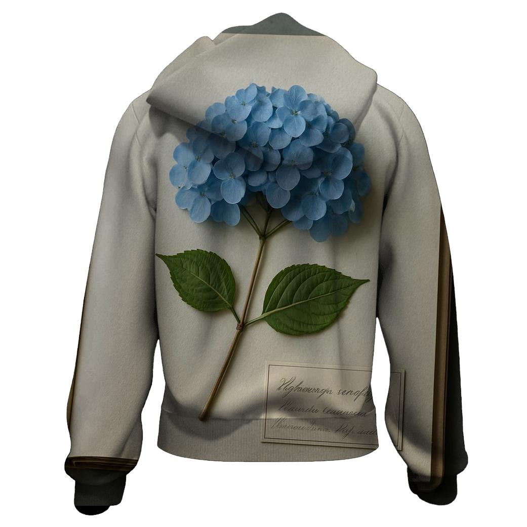 Blue Hydrangea Pressed In Herbarium Folder designer hoodies