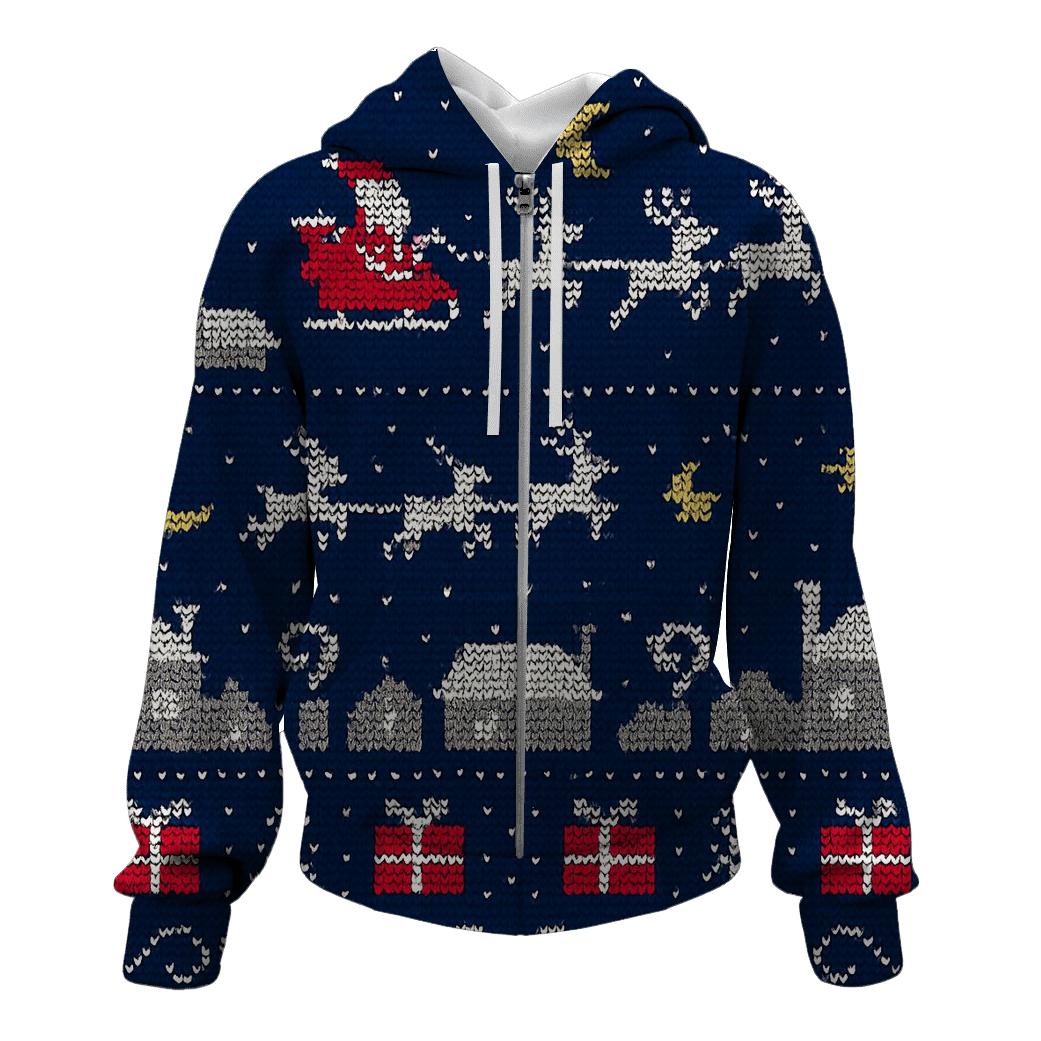 Santa Sleigh Skyline Band Design hoodies fashion