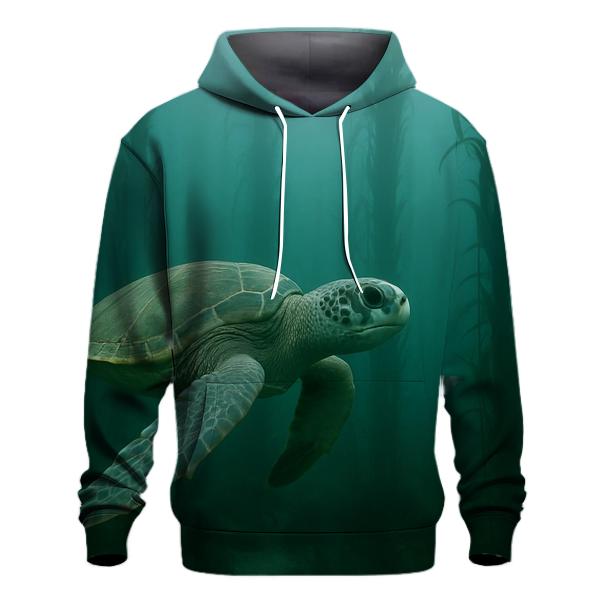 Kelp Forest Glide Green Sea Turtle lightweight hoodies