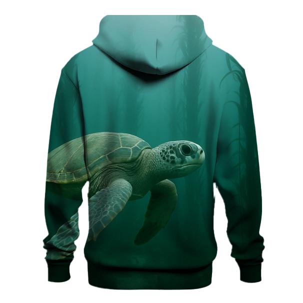 Kelp Forest Glide Green Sea Turtle lightweight hoodies
