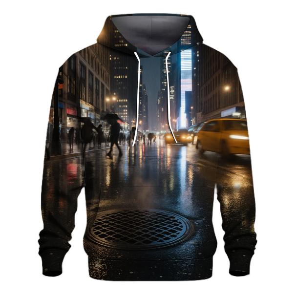 Rain Polished Broadway Looking Toward Times Square Towers hoodie designs