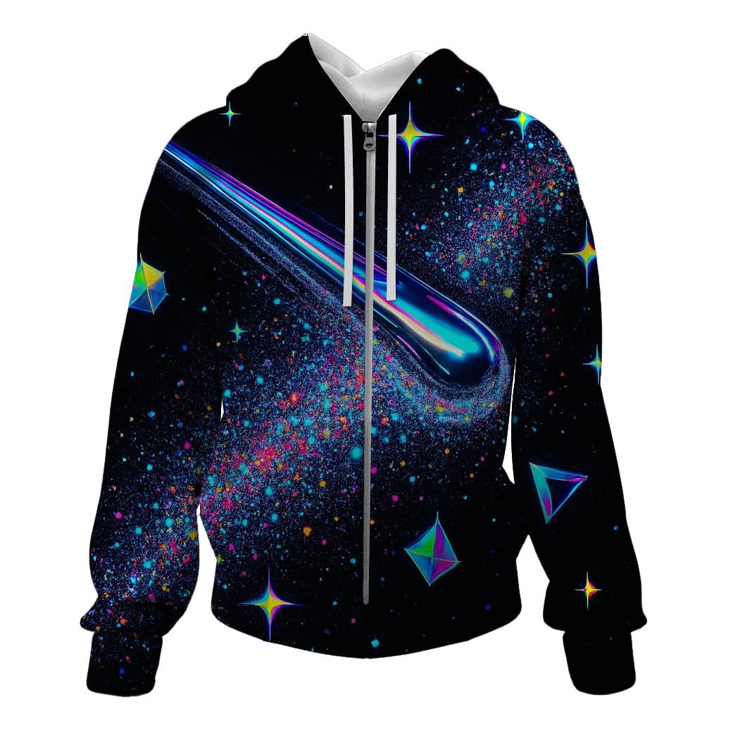 Chrome Comet Confetti Trail embroidered hoodies