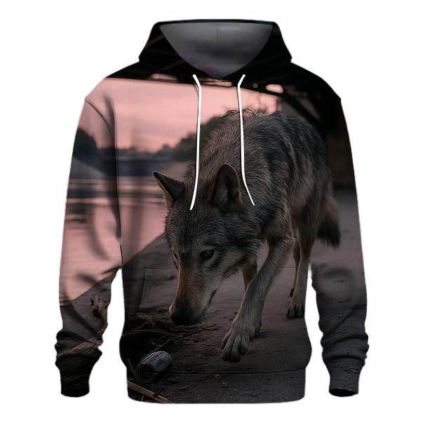 Urban River Wolf At Dawn Under Bridge hoodie trends