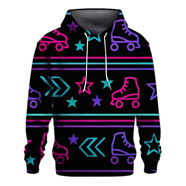 Neon Roller Rink Floor Pattern zip-up hoodies