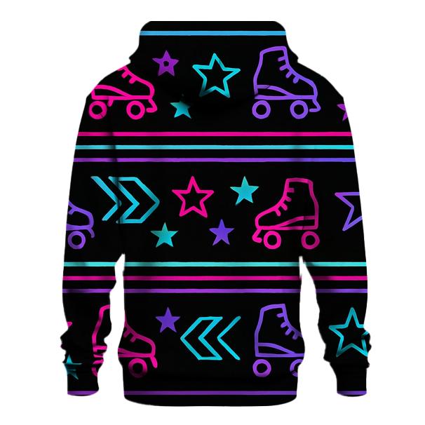 Neon Roller Rink Floor Pattern zip-up hoodies