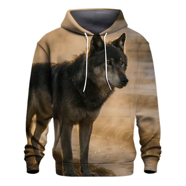 Yellowstone Wolf In Steam At Geyser Basin lightweight hoodies