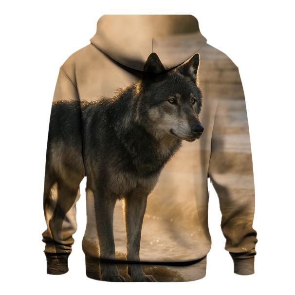 Yellowstone Wolf In Steam At Geyser Basin lightweight hoodies