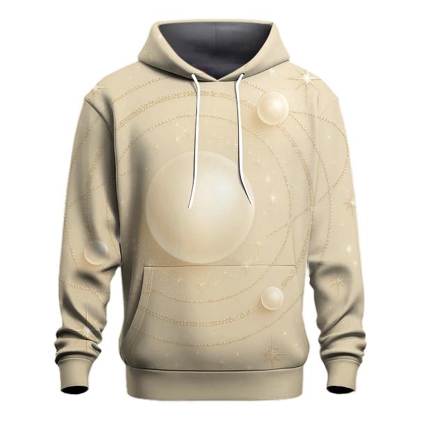 Champagne Orbit Pearls designer hoodies